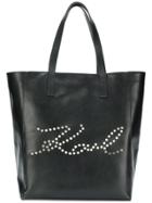 Karl Lagerfeld K/signature Perforated Shopper Tote - Black