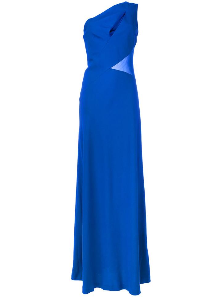 Alberta Ferretti One Shoulder Gown, Women's, Size: 40, Blue, Acetate/rayon/silk