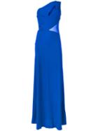 Alberta Ferretti One Shoulder Gown, Women's, Size: 40, Blue, Acetate/rayon/silk