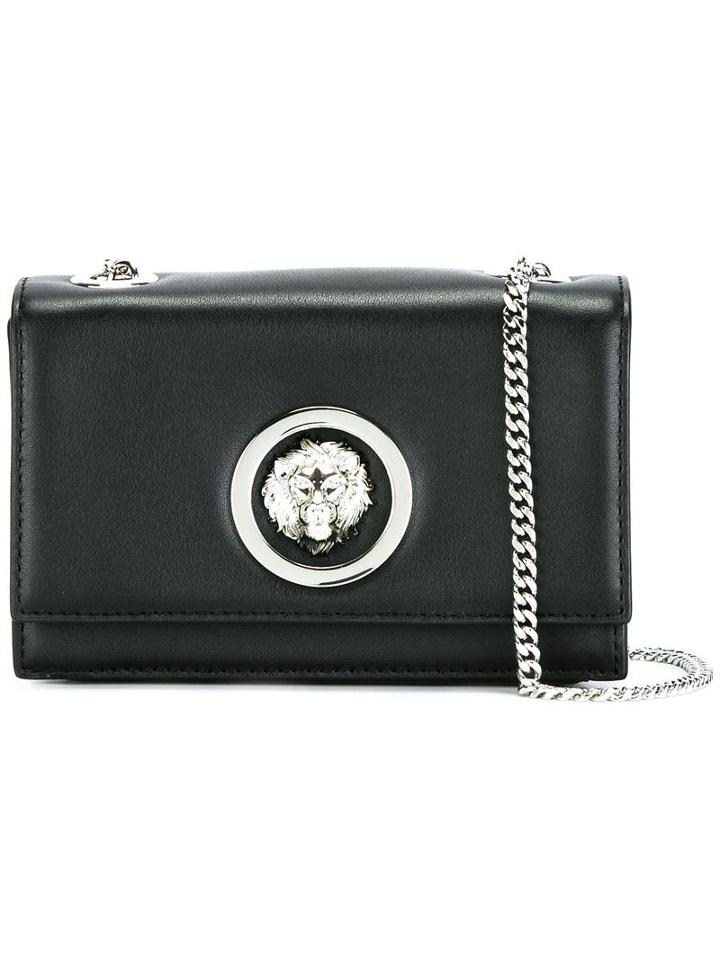 Versus Lion Head Crossbody Bag, Women's, Black, Calf Leather