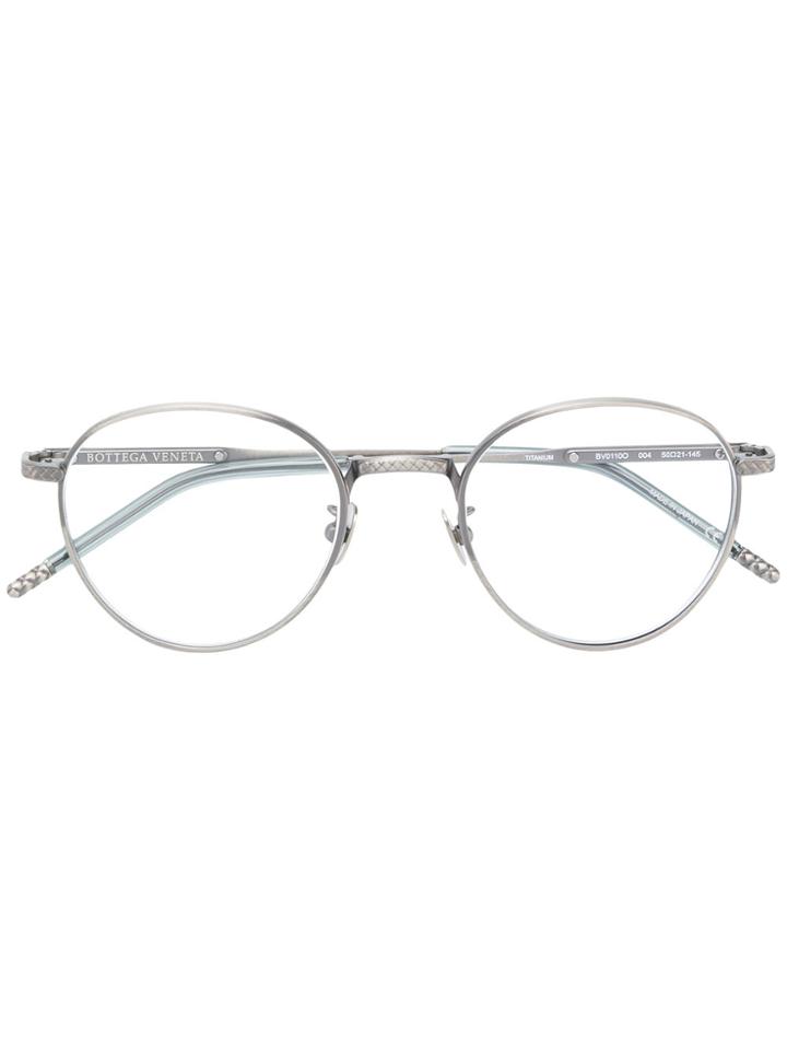 Bottega Veneta Eyewear Round Frame Glasses - Metallic