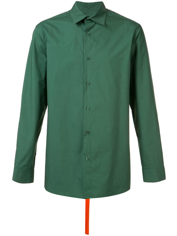 D.gnak Strap Detail Shirt, Men's, Size: 50, Green, Cotton