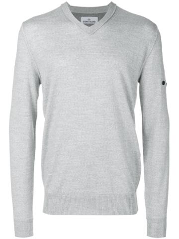 Stone Island - V-neck Jumper - Men - Wool - Xl, Grey, Wool
