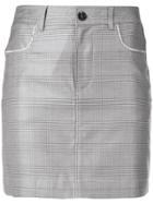Ganni Checkered Mini Skirt - Grey