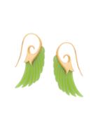 Noor Fares Wing Jade Earrings - Green