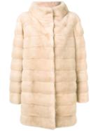 Liska Quilted Long Coat - Neutrals