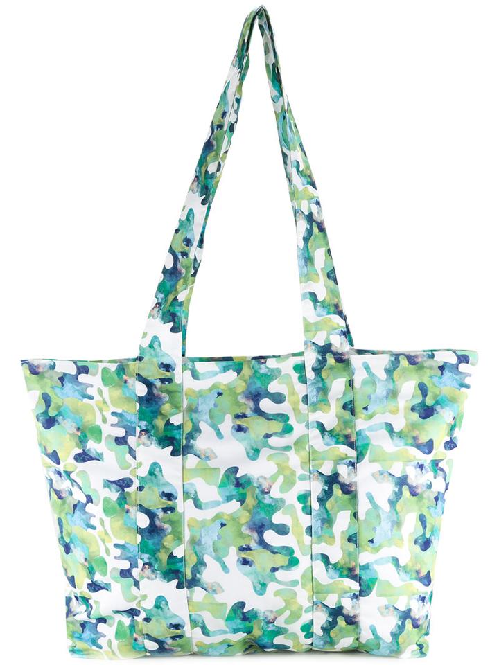 Dalood Large Printed Beach Bag, Women's, Green, Silk/polystyrene