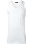 T By Alexander Wang Scoop Neck Tank Top, Men's, Size: Large, White, Cotton