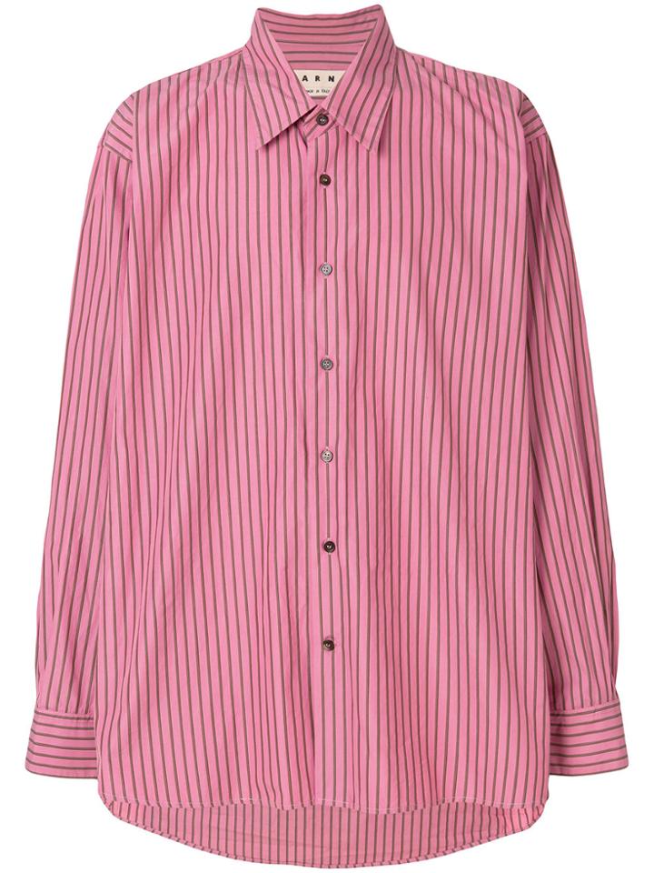 Marni Striped Oversized Shirt - Red