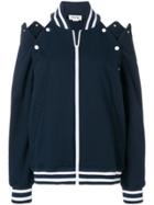 Monse Cut-out Shoulder Bomber Dress - Blue