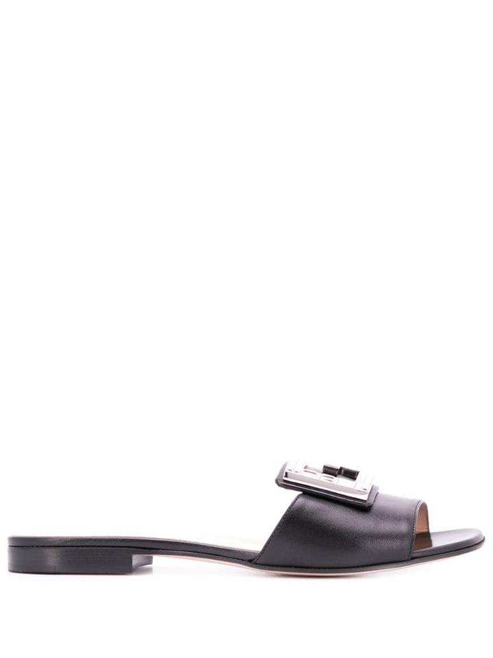 Gucci Embellished G Flat Sandals - Black