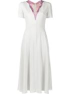 Roksanda Neve Short Sleeve Dress, Women's, Size: 8, White, Silk/polyester/spandex/elastane/viscose