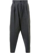 Isabel Benenato Drop-crotch Trousers, Men's, Size: Medium, Grey, Linen/flax/leather