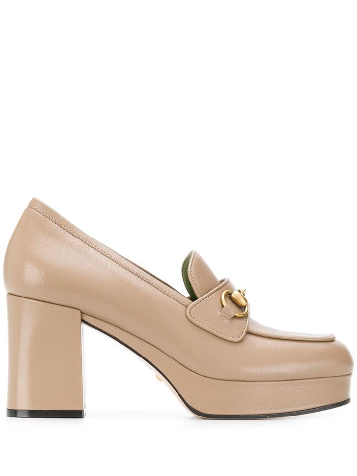 Gucci Horsebit Platform Loafers - Neutrals