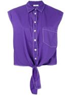 P.a.r.o.s.h. Tie Knot Sleeveless Shirt - Purple