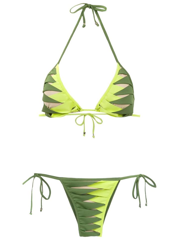 Amir Slama Printed Bikini - Green