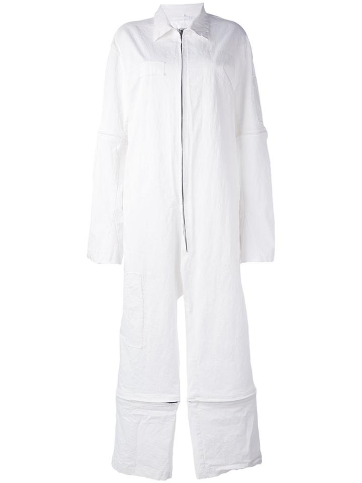 Nelly Johansson - Two-way Zip Jumpsuit - Women - Cotton/elastodiene - 2, White, Cotton/elastodiene
