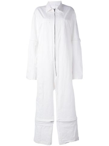 Nelly Johansson - Two-way Zip Jumpsuit - Women - Cotton/elastodiene - 2, White, Cotton/elastodiene