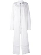 Nelly Johansson - Two-way Zip Jumpsuit - Women - Cotton/elastodiene - 2, White, Cotton/elastodiene