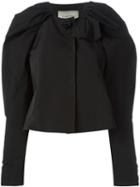 Lanvin Cropped Jacket, Women's, Size: 38, Black, Silk/polyester/cotton