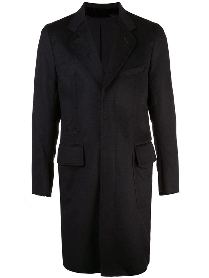 Takahiromiyashita The Soloist Concealed Fastening Midi Coat - Black