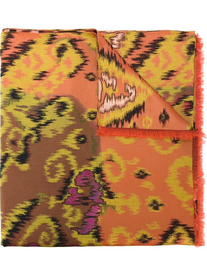 Etro Jacquard Scarf, Women's, Yellow/orange, Silk/polyester/viscose