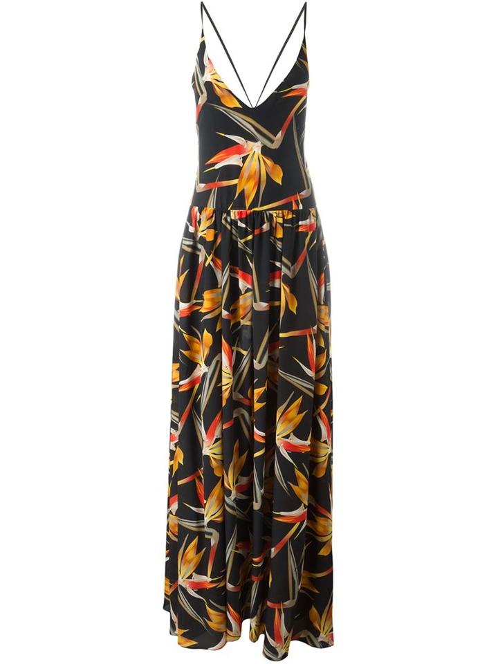 Fendi - Bird Of Paradise Flower Print Dress - Women - Silk - 38, Black, Silk