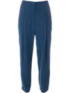 Akris Pleated Cropped Tapered Trousers