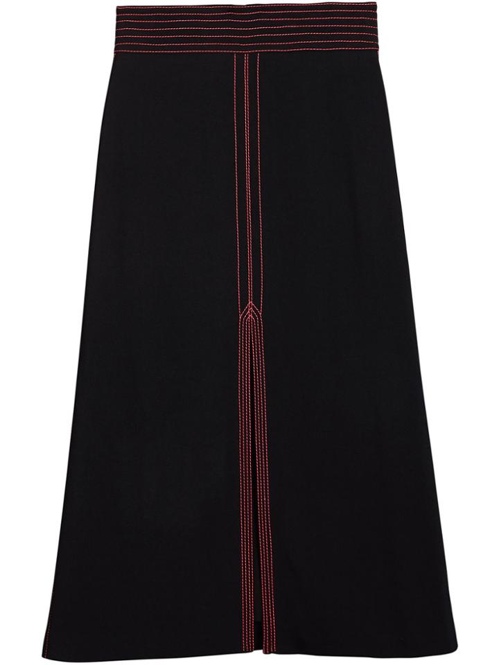 Burberry Topstitch Detail Skirt - Black