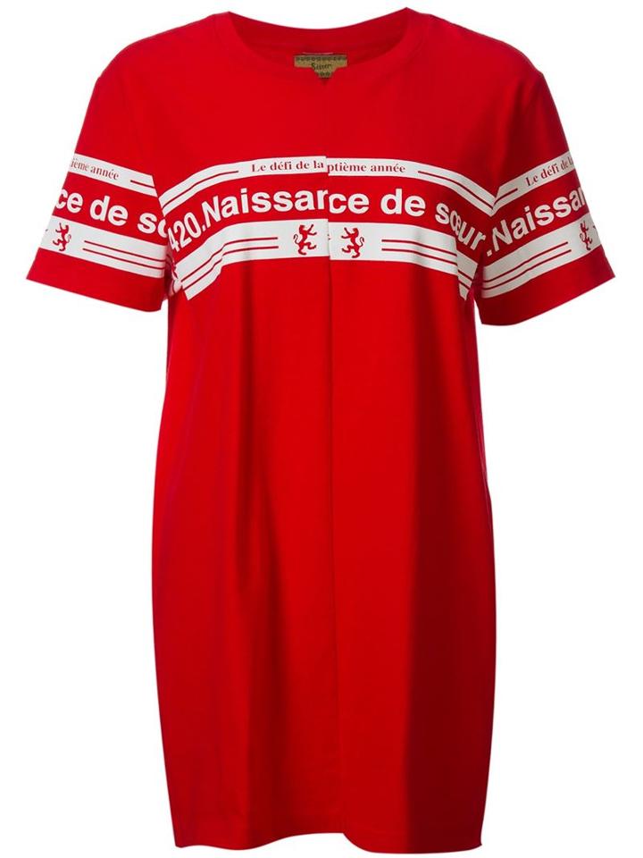 Sister Original Oversized Printed T-shirt, Women's, Red, Cotton