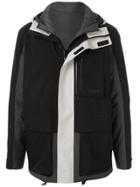 Ermenegildo Zegna Hooded Colour Blocked Jacket - Black