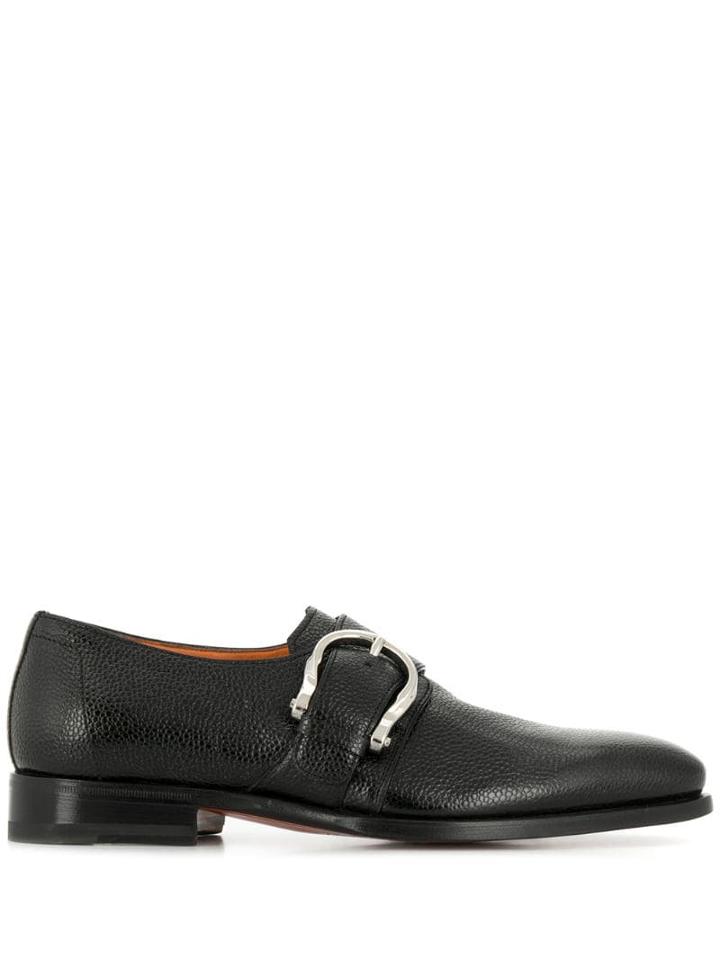 Santoni Buckled Derby Shoes - Black