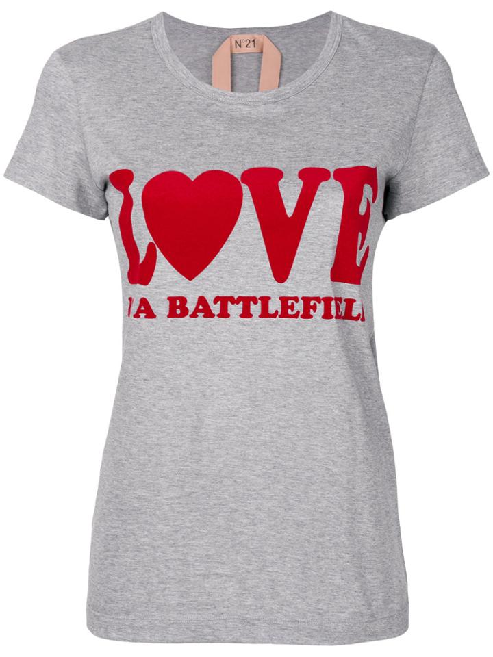 No21 Slogan T-shirt - Grey