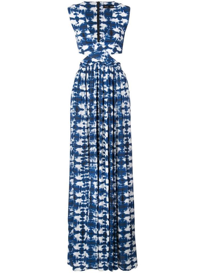 Proenza Schouler Tie-dye Cut-out Maxi Dress - Blue