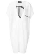 Barbara Bologna Peace Print Plunge Neck Dress - White