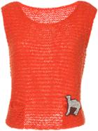 Onefifteen Camel Embroidered Knitted Vest - Yellow & Orange