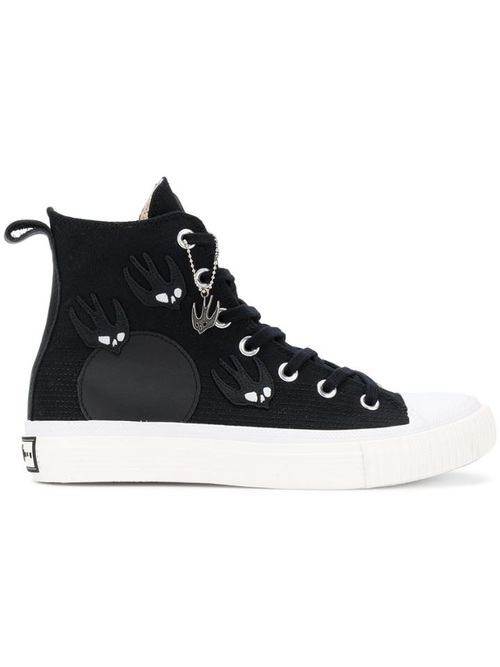 Mcq Alexander Mcqueen Swallow Hi-top Sneakers - Black