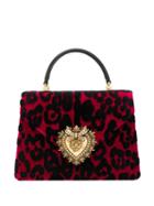 Dolce & Gabbana Devotion Leopard Print Tote - Pink