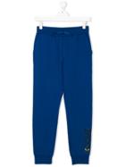 Fendi Kids Printed Logo Track Pants - Blue