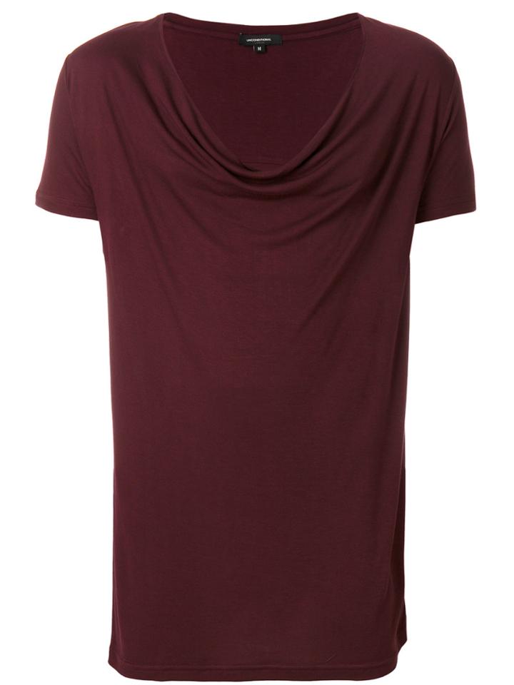 Unconditional Draped Neck T-shirt - Pink & Purple