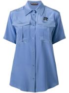 Rochas Short Sleeve Military Shirt - Blue