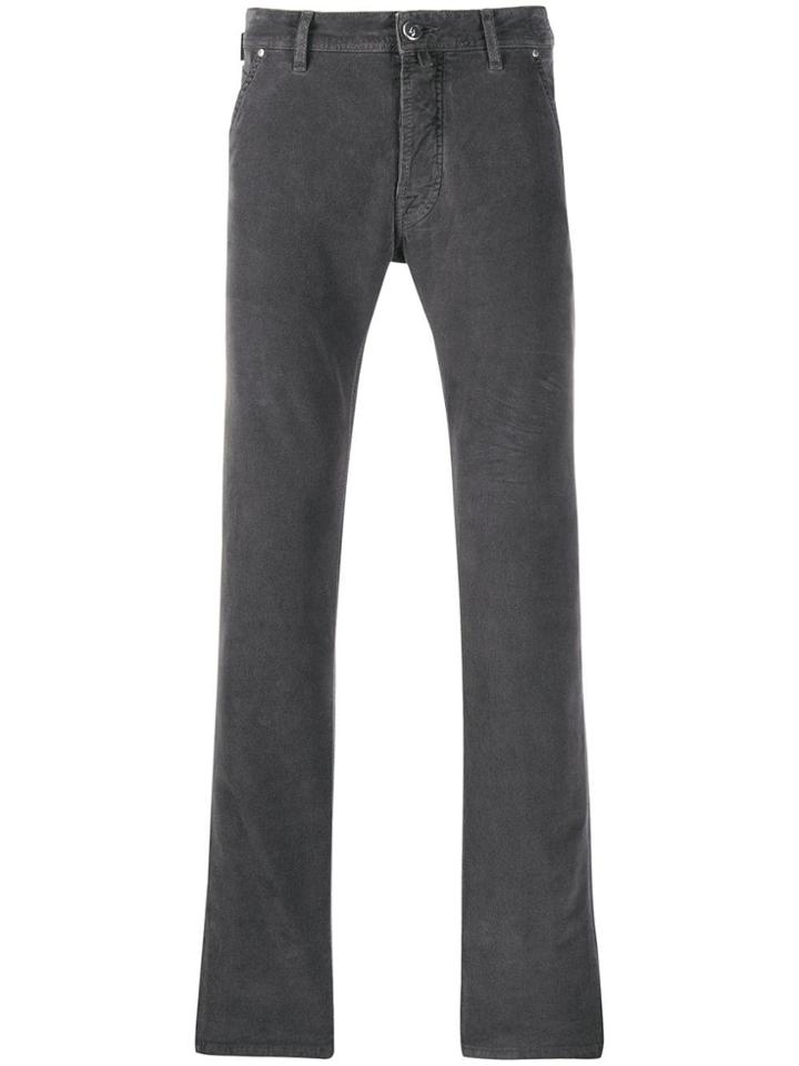 Jacob Cohen Corduroy Straight Leg Trousers - Grey