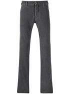 Jacob Cohen Corduroy Straight Leg Trousers - Grey