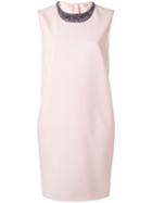 Lanvin Embroidered Neckline Dress, Women's, Size: 36, Pink/purple, Wool/glass/acetate/viscose
