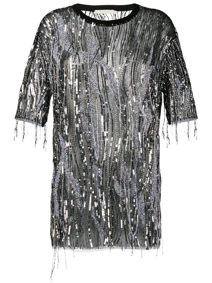 Amen Sequin Embellished T-shirt - Black