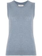 Pringle Of Scotland Gauge Knit Sleeveless Sweater - Blue