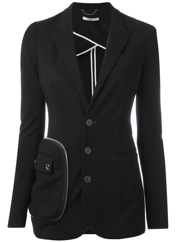 Givenchy Pocket Detail Blazer, Women's, Size: 38, Black, Polyamide/spandex/elastane/viscose