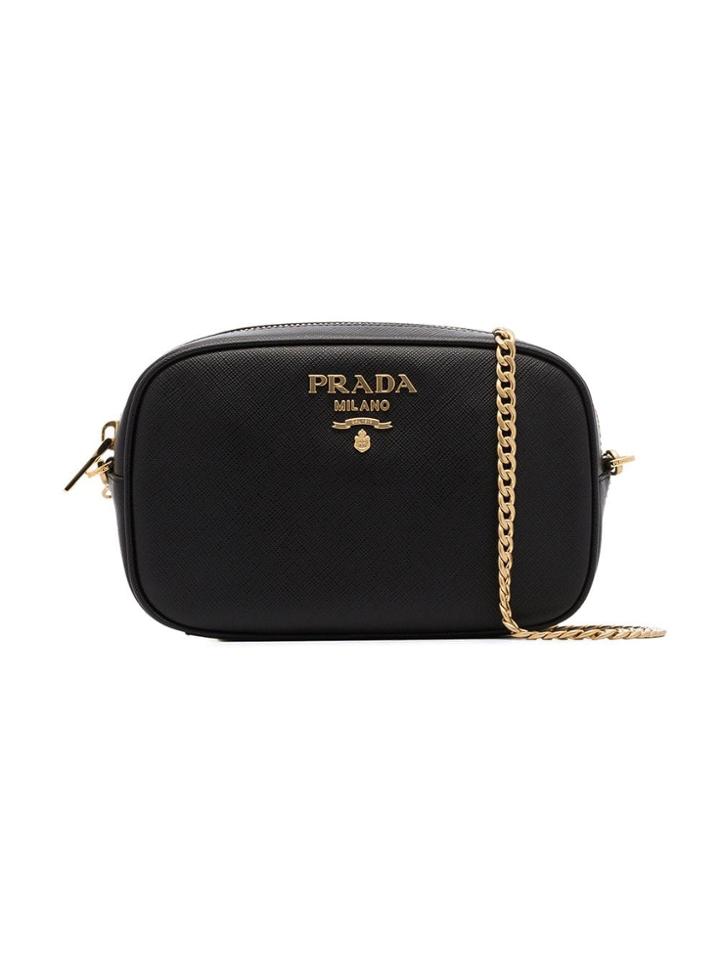 Prada Black Small Chain Strap Leather Belt Bag