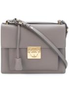 Salvatore Ferragamo - Gancio Lock Shoulder Bag - Women - Calf Leather - One Size, Grey, Calf Leather