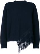 Stella Mccartney - Knit Fringed Top - Women - Cashmere/wool - 38, Blue, Cashmere/wool